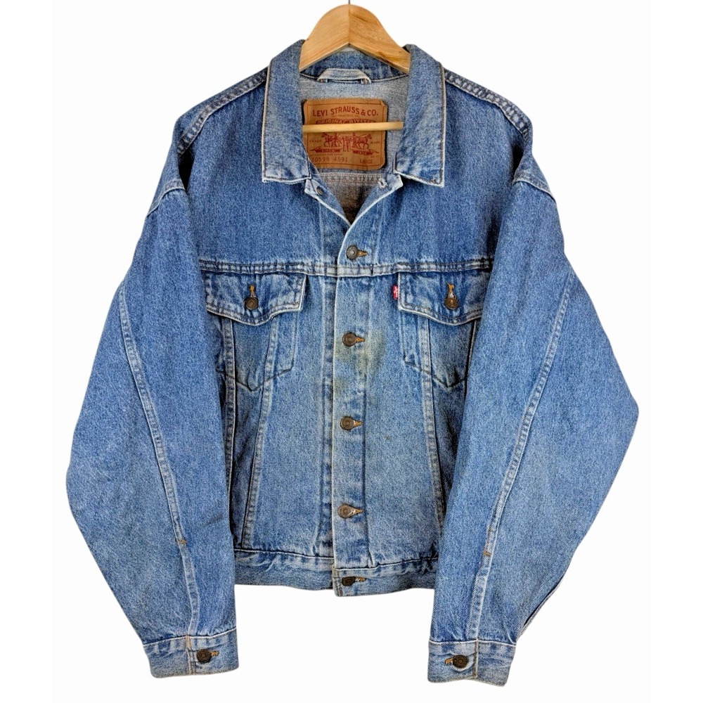 Vintage 1990s Levi's Type 3 70598 4891 Trucker Denim Jacket Size L Made In USA